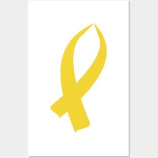 Awareness Ribbon (Gold) Posters and Art